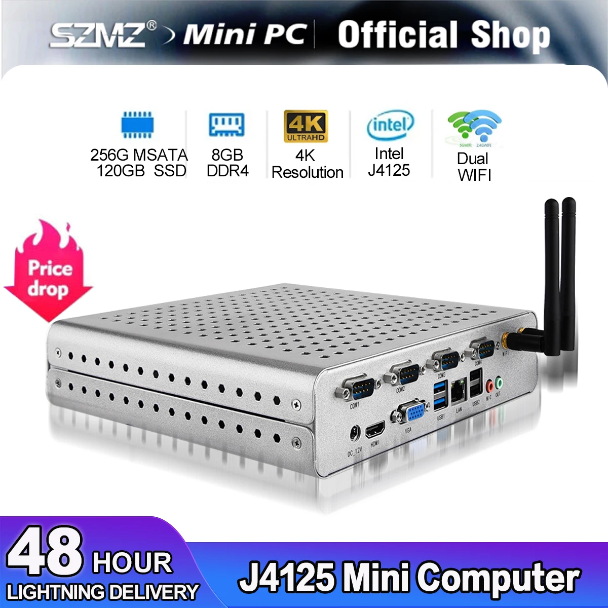 SZMZ Мини ПК DDR4 Мини компьютер Intel Celeron J4125 четырехъядерный поддержка 4K WiFi Bluetooth 4,0 офисный Windows Linux Настольный ТВ бокс
SZMZ Мини ПК DDR4 Мини компьютер Intel Celeron J4125 четырехъядерный поддержка 4K WiFi Bluetooth 4,0 офисный Windows Linux Настольный ТВ бокс