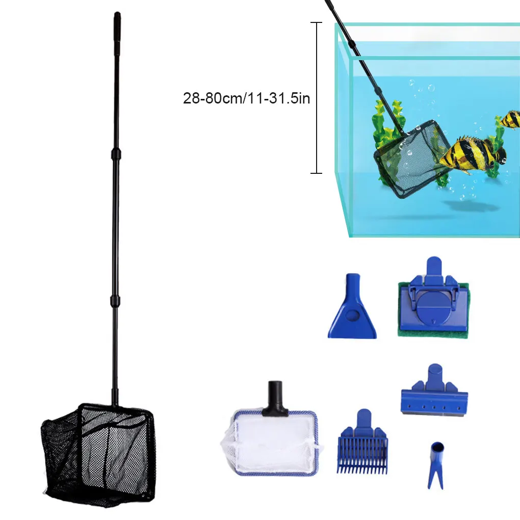 6 in 1 Aquarium Fish Tank Cleaning Kit Gravel Rake Algae Water Grass Clip Glass Long Handle Brush Fishing Nets
6 in 1 Aquarium Fish Tank Cleaning Kit Gravel Rake Algae Water Grass Clip Glass Long Handle Brush Fishing Nets