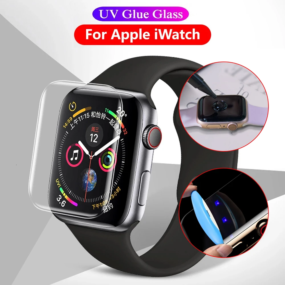 3D Curved Full Cover Glass For Apple iWatch 7 SE 6 5 4 41mm 45mm 40mm 44mm UV Glass Screen Protector For Series 1 2 3 38mm 42mm
3D Curved Full Cover Glass For Apple iWatch 7 SE 6 5 4 41mm 45mm 40mm 44mm UV Glass Screen Protector For Series 1 2 3 38mm 42mm