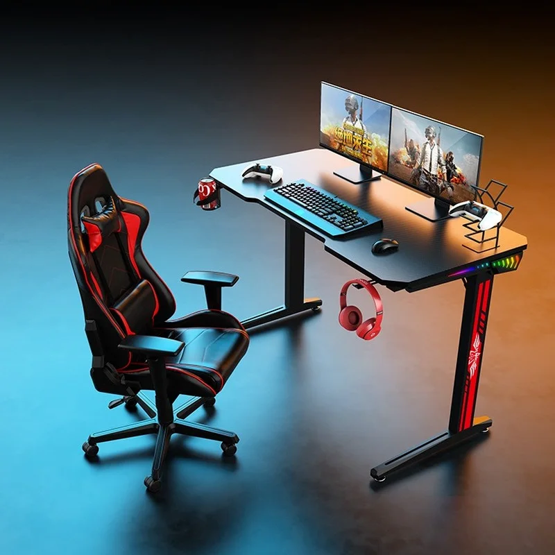 Computer Gaming Desk Room Office Table with RGB Lights Home Workstation Game Desks for Gaming Live-stream One-Piece Table
Computer Gaming Desk Room Office Table with RGB Lights Home Workstation Game Desks for Gaming Live-stream One-Piece Table