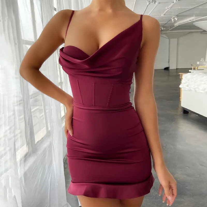 Solid Ruffle Spaghetti Strap Mini Dres sSatin Bodycon Sexy Streetwear Elegant Party Clubwear Women 2022 Summer Clothes
Solid Ruffle Spaghetti Strap Mini Dres sSatin Bodycon Sexy Streetwear Elegant Party Clubwear Women 2022 Summer Clothes
