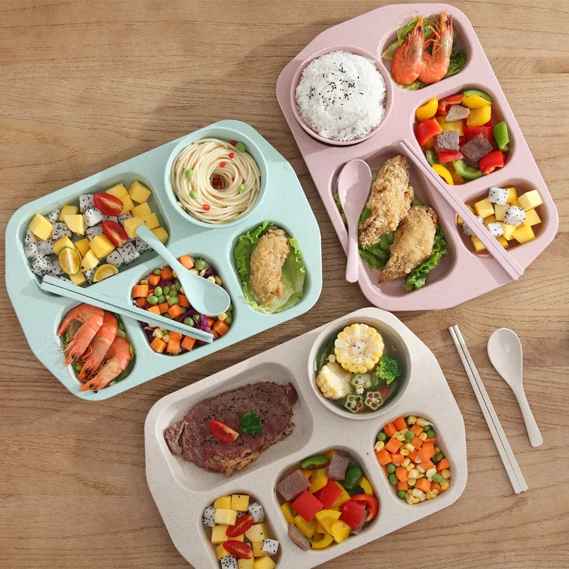 2022 Dinner Plate Wheat Straw Fast Food Plate 4pcs Set Divided Grid Student Adult Canteen Plate Thickened with Cutlery Set
2022 Dinner Plate Wheat Straw Fast Food Plate 4pcs Set Divided Grid Student Adult Canteen Plate Thickened with Cutlery Set