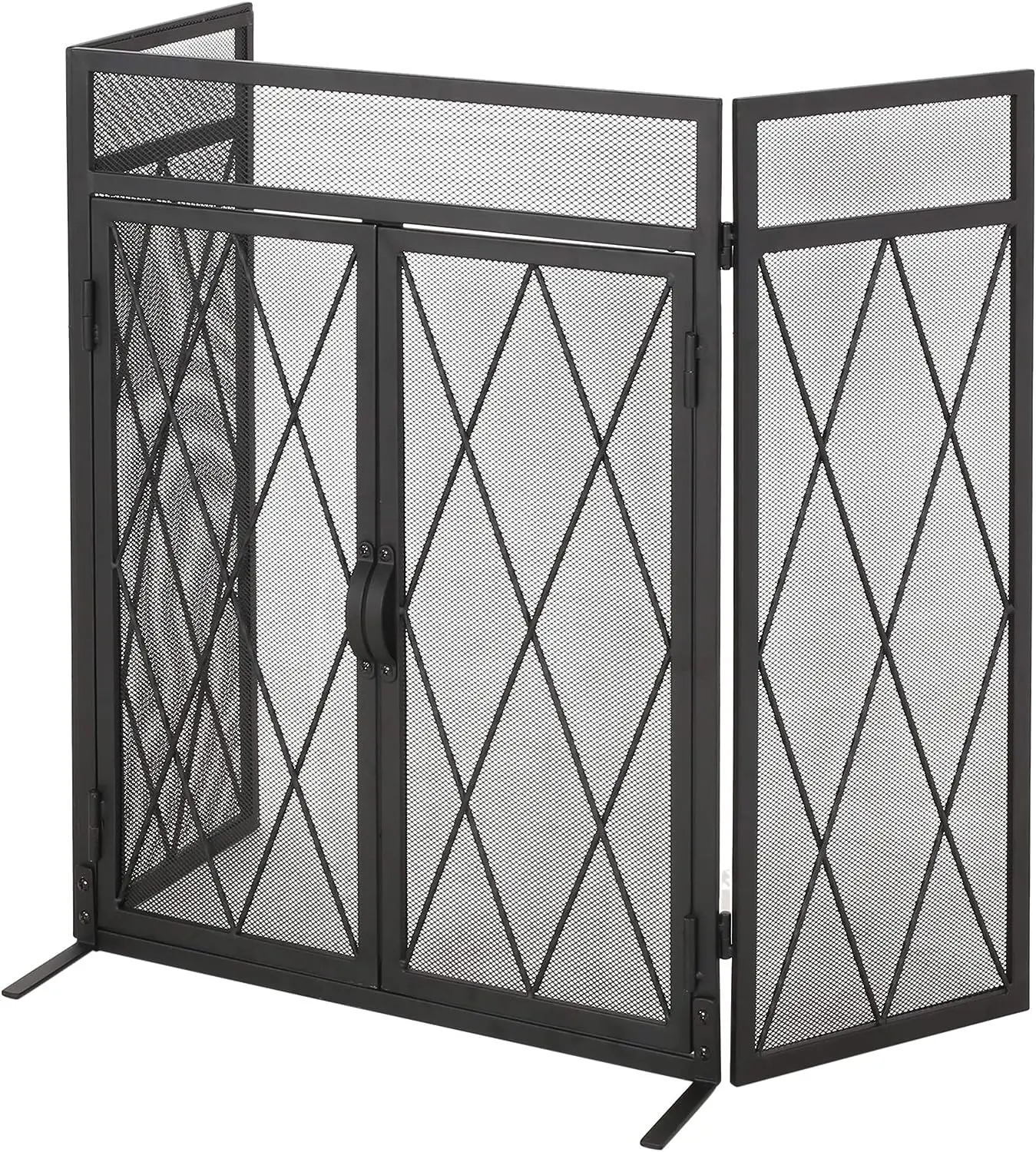 Iron Folding Fireplace Screen, Matte Black 
Iron Folding Fireplace Screen, Matte Black