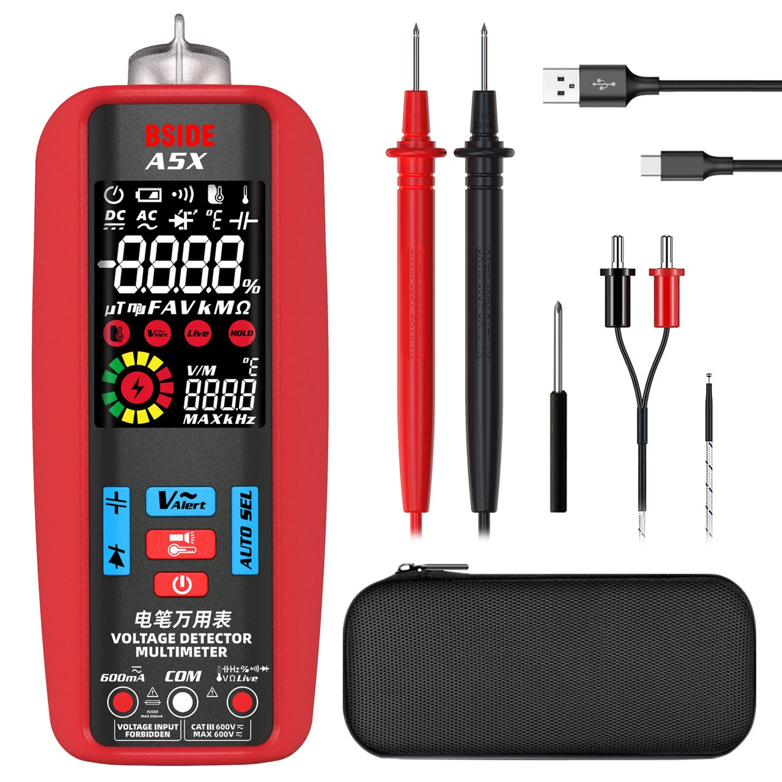 Digital Multimeter Professional Voltage Current Resistance Frequency Capacitance Diode Temperature Capacitance Measurement Test
Digital Multimeter Professional Voltage Current Resistance Frequency Capacitance Diode Temperature Capacitance Measurement Test