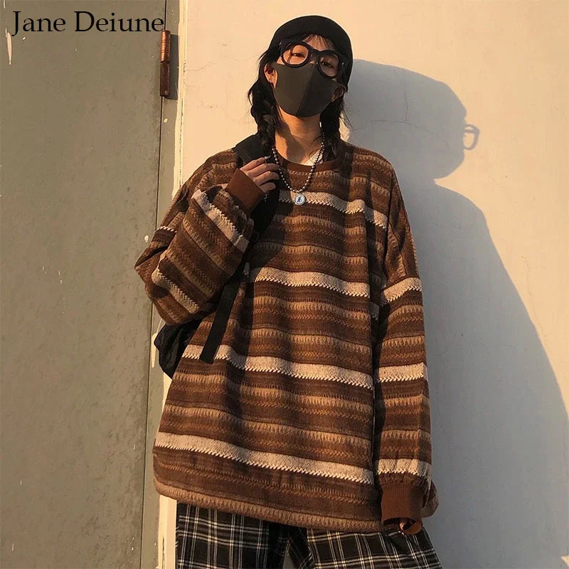 Pullovers Women Men Oversize Sweater Plus Size Warm Hip Pop BF Unisex Casual Striped Knit Young Girl Fashion Retro Daily
Pullovers Women Men Oversize Sweater Plus Size Warm Hip Pop BF Unisex Casual Striped Knit Young Girl Fashion Retro Daily