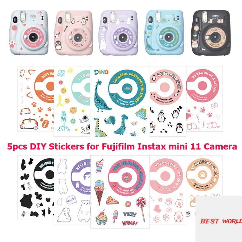 CAIUL 5pcs Body Sticker Cartoon Animal Stickers DIY Cartoon Decoration for Fujifilm Fuji Instax Mini 11 Instant Film Camera
CAIUL 5pcs Body Sticker Cartoon Animal Stickers DIY Cartoon Decoration for Fujifilm Fuji Instax Mini 11 Instant Film Camera