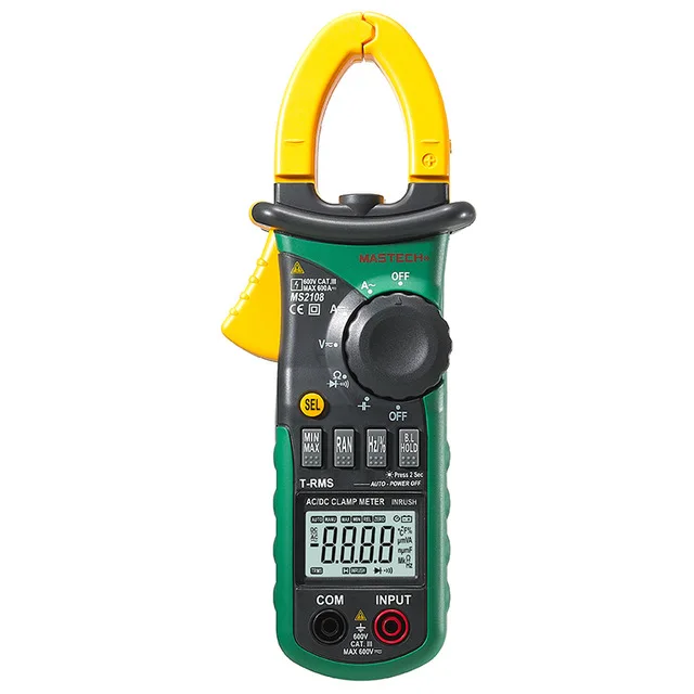 MASTECH MS2108 измеритель зажима постоянного и переменного тока, цифровой мультиметр с автоматическим выбором диапазона, вольтметр, амперметр, те...
MASTECH MS2108 измеритель зажима постоянного и переменного тока, цифровой мультиметр с автоматическим выбором диапазона, вольтметр, амперметр, те...