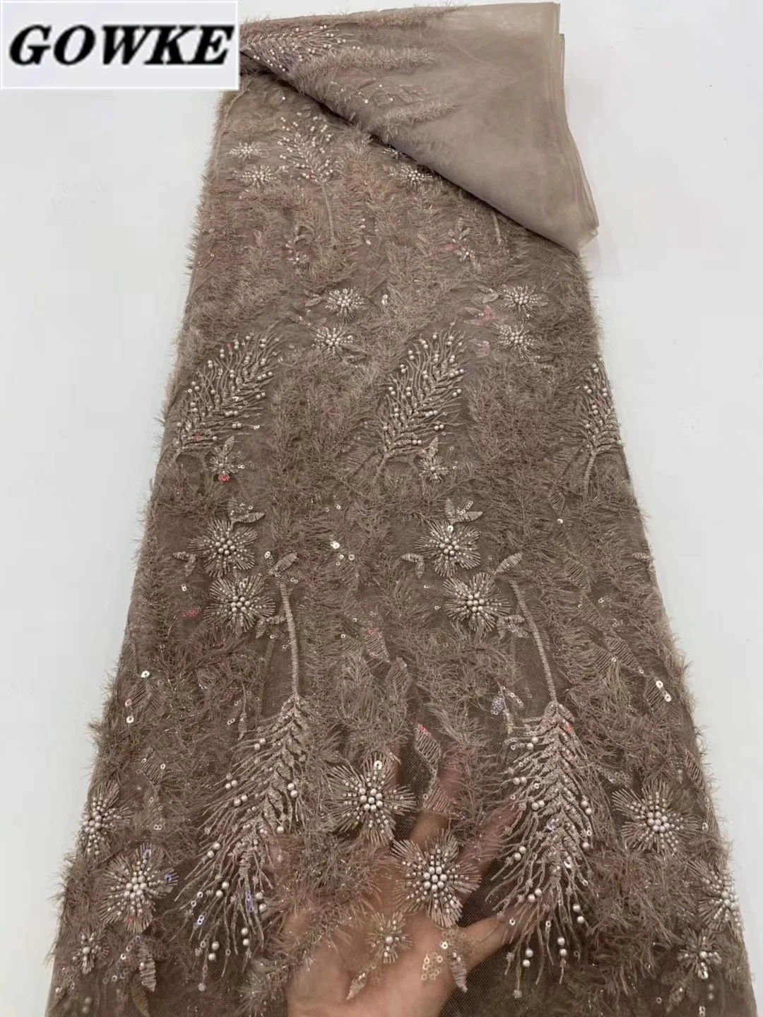 Gray French Handmade Beads Tulle Lace Feather Fabric African Luxury Sequins Pearl Fabric Nigerian For Bride Birthday Dress Sew
Gray French Handmade Beads Tulle Lace Feather Fabric African Luxury Sequins Pearl Fabric Nigerian For Bride Birthday Dress Sew