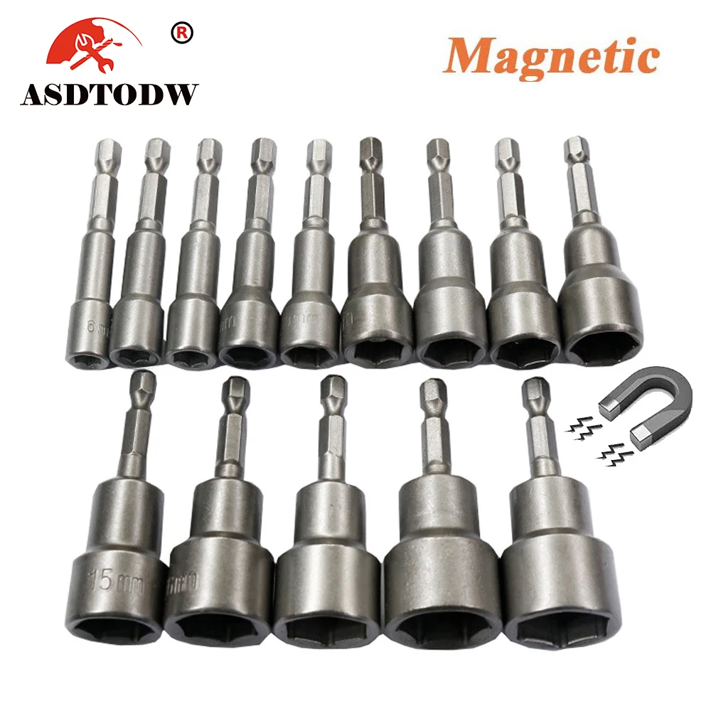 6mm-19mm impact Socket Magnetic Nut Screwdriver 1/4 hex key set Drill Bit Adapter for Power Drills Impact Drivers Socket kit 
6mm-19mm impact Socket Magnetic Nut Screwdriver 1/4 hex key set Drill Bit Adapter for Power Drills Impact Drivers Socket kit