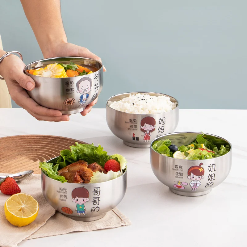 Family Matching Bowl 304 Stainless Steel Bowl Cartoon Rice Bowls Family Bowls Set Creative Parent Child Soup Bowls Noodle Bowl
Family Matching Bowl 304 Stainless Steel Bowl Cartoon Rice Bowls Family Bowls Set Creative Parent Child Soup Bowls Noodle Bowl