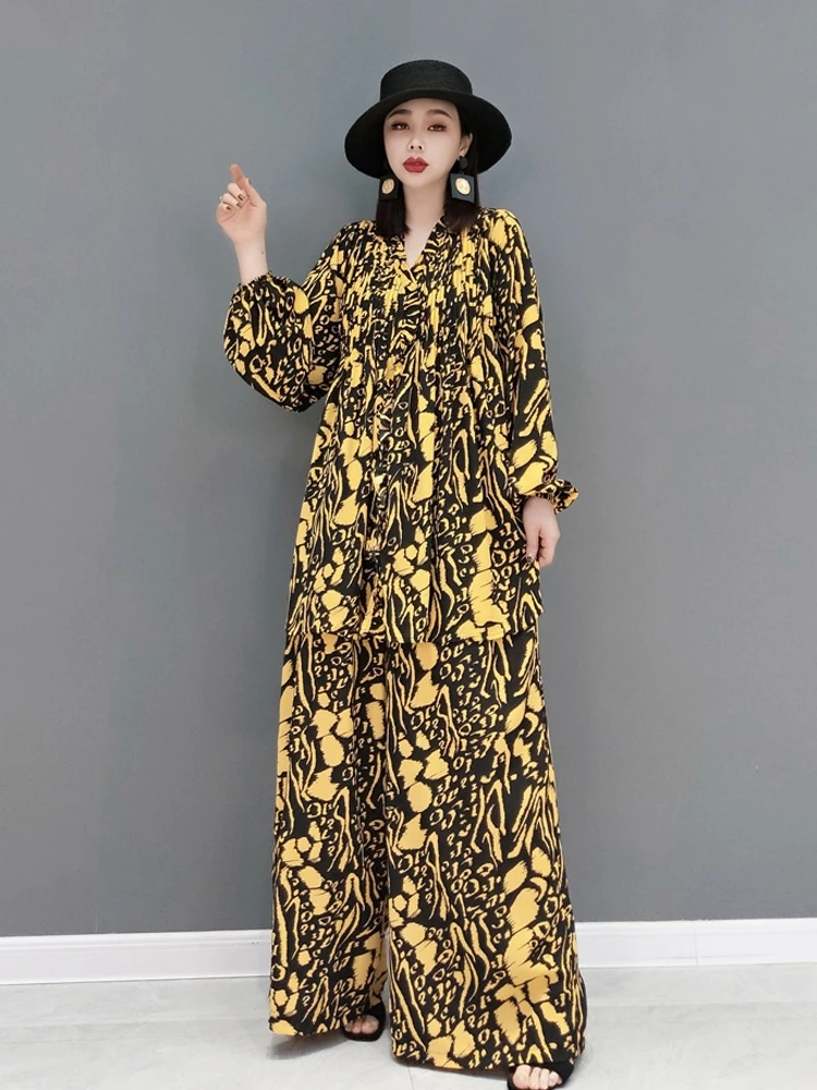 SuperAen 2022 Summer New Fashion Suit Printed Chiffon Shirt Wide Leg Pants Oversized Two Pieces Sets
SuperAen 2022 Summer New Fashion Suit Printed Chiffon Shirt Wide Leg Pants Oversized Two Pieces Sets