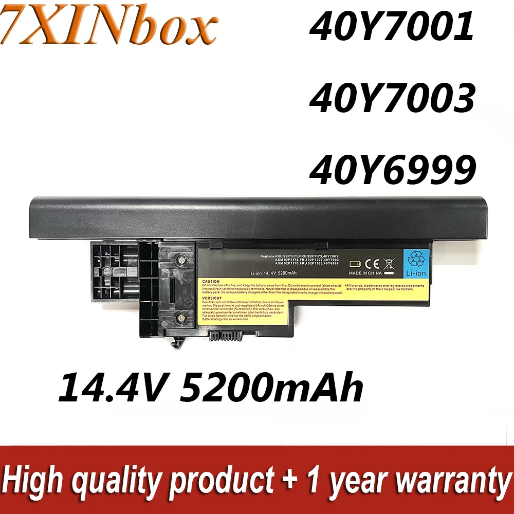 7xinbox 14,4 V 5200mAh 40Y7001 40Y7003 42T4505 Аккумулятор для ноутбука Lenovo Thinkpad X60 1702 X60s 1709 X61 7673 X61s 7673 Series
7xinbox 14,4 V 5200mAh 40Y7001 40Y7003 42T4505 Аккумулятор для ноутбука Lenovo Thinkpad X60 1702 X60s 1709 X61 7673 X61s 7673 Series