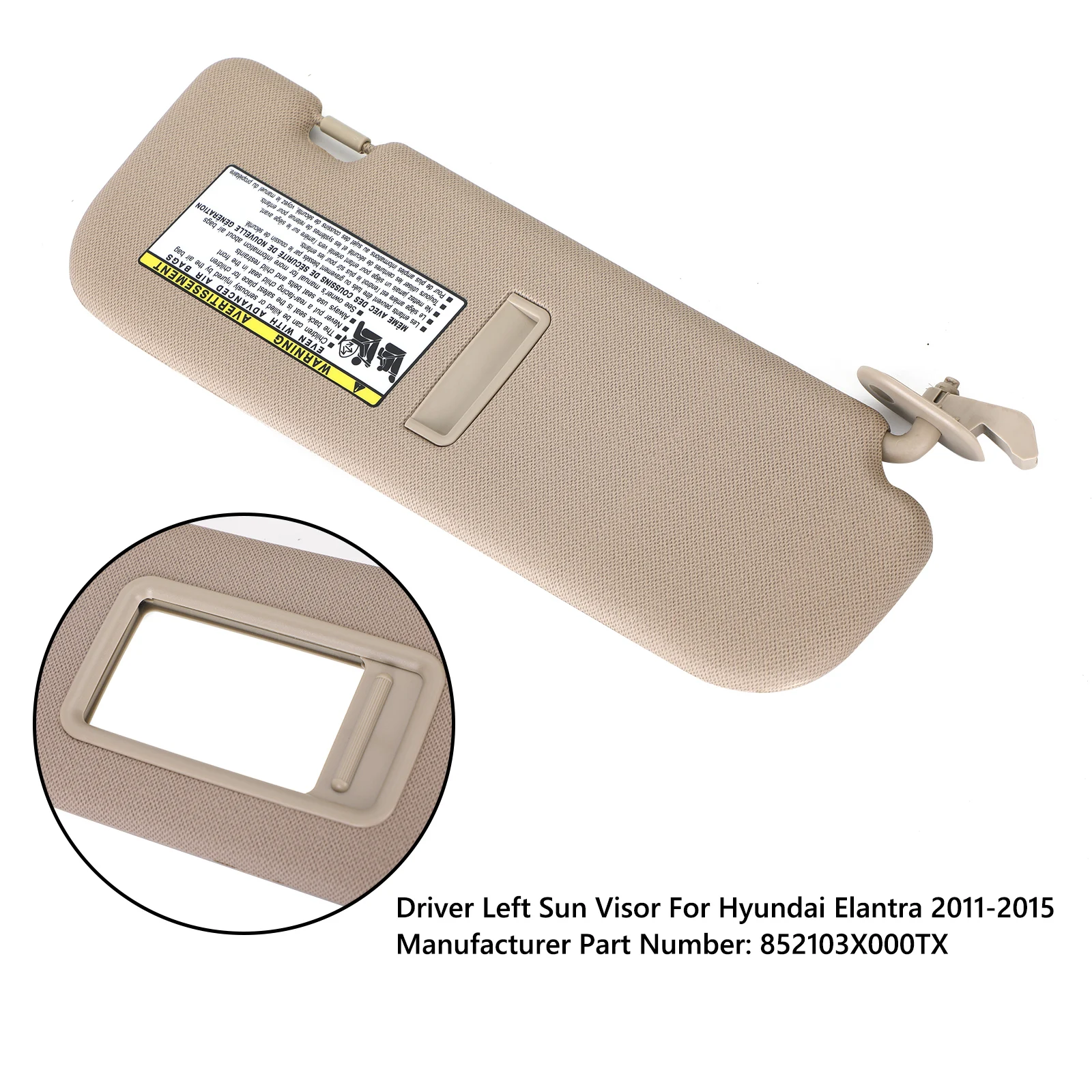Areyourshop Sun Visor Driver Left Side For Hyundai Elantra MD 2011 2012 2013 2014 2015 852103X000 Car Auro Parts
Areyourshop Sun Visor Driver Left Side For Hyundai Elantra MD 2011 2012 2013 2014 2015 852103X000 Car Auro Parts