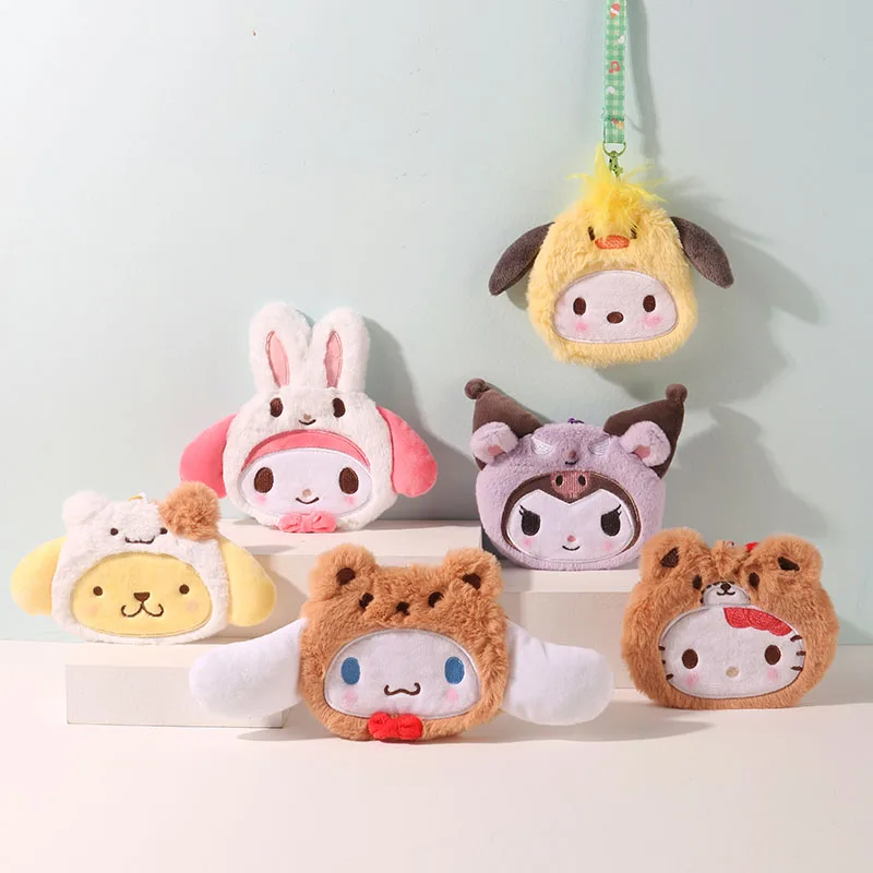 Cartoon Melody Cinnamoroll Kuromi Pochacco Cute Fluffy Card Holder Plush Coin Purse Halter Neck for Girl Gift
Cartoon Melody Cinnamoroll Kuromi Pochacco Cute Fluffy Card Holder Plush Coin Purse Halter Neck for Girl Gift