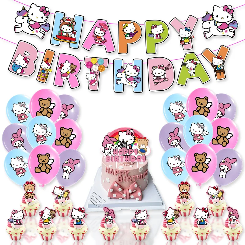 Hello kitty birthday party holiday DIY girl decoration pull flag spiral charm invitation card cake insert decoration supplies
Hello kitty birthday party holiday DIY girl decoration pull flag spiral charm invitation card cake insert decoration supplies