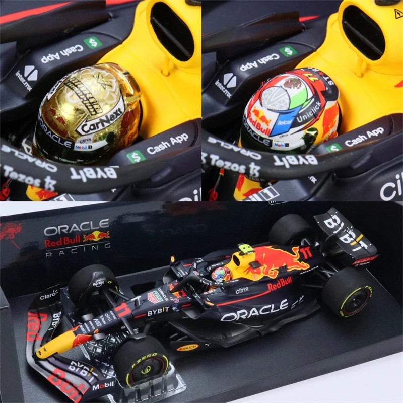

MINICHAMPS 1:18 2022 F1 ORACLE RB RACING RB18 #1 MAX / #11 SERGIO PEREZ WINNER ABU DHABI 2022 Car Model Collection Miniature