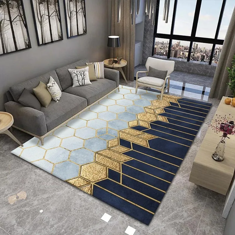 Nordic Modern Carpet for Living Room Black Gold Geometric Bedroom Kitchen Anti Slip Floor Mat Entrance Doormat Soft Large Rug
Nordic Modern Carpet for Living Room Black Gold Geometric Bedroom Kitchen Anti Slip Floor Mat Entrance Doormat Soft Large Rug