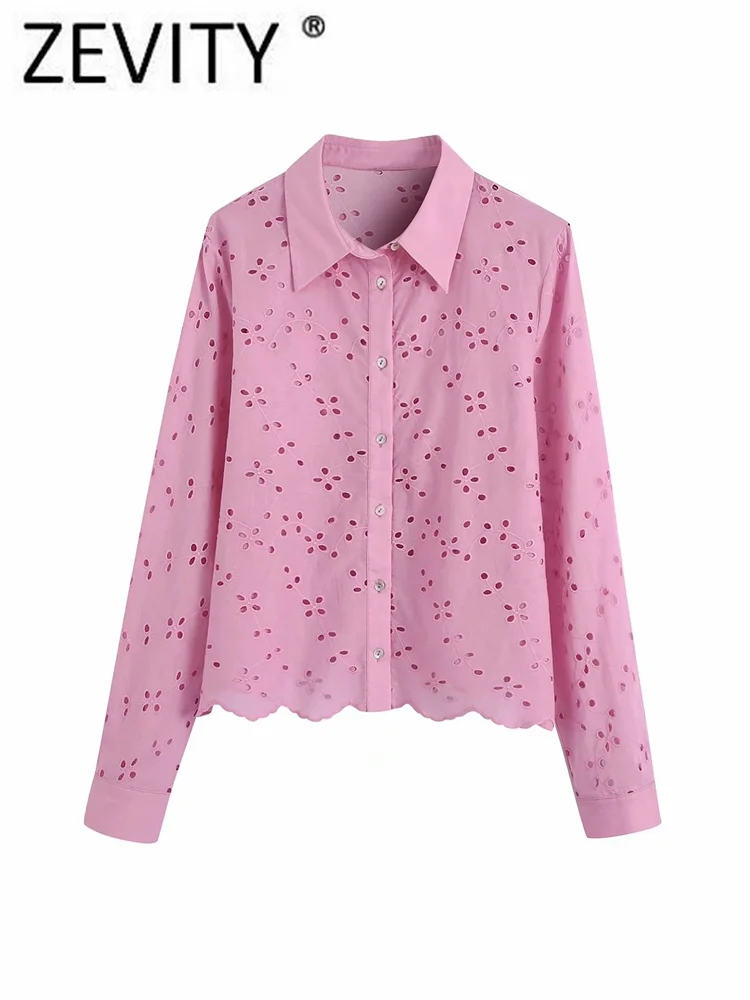 Zevity 2022 Women Fashion Hollow Out Embroidery Pink Blouse Office Lady Back Pleat Casual Business Shirt Chic Blusas Tops LS3009
Zevity 2022 Women Fashion Hollow Out Embroidery Pink Blouse Office Lady Back Pleat Casual Business Shirt Chic Blusas Tops LS3009