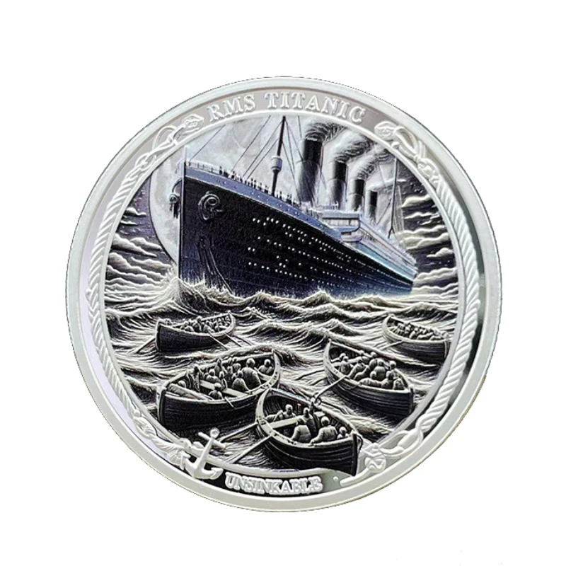 Памятная монета Титаник Never Sunk серебристого цвета
Памятная монета Титаник Never Sunk серебристого цвета