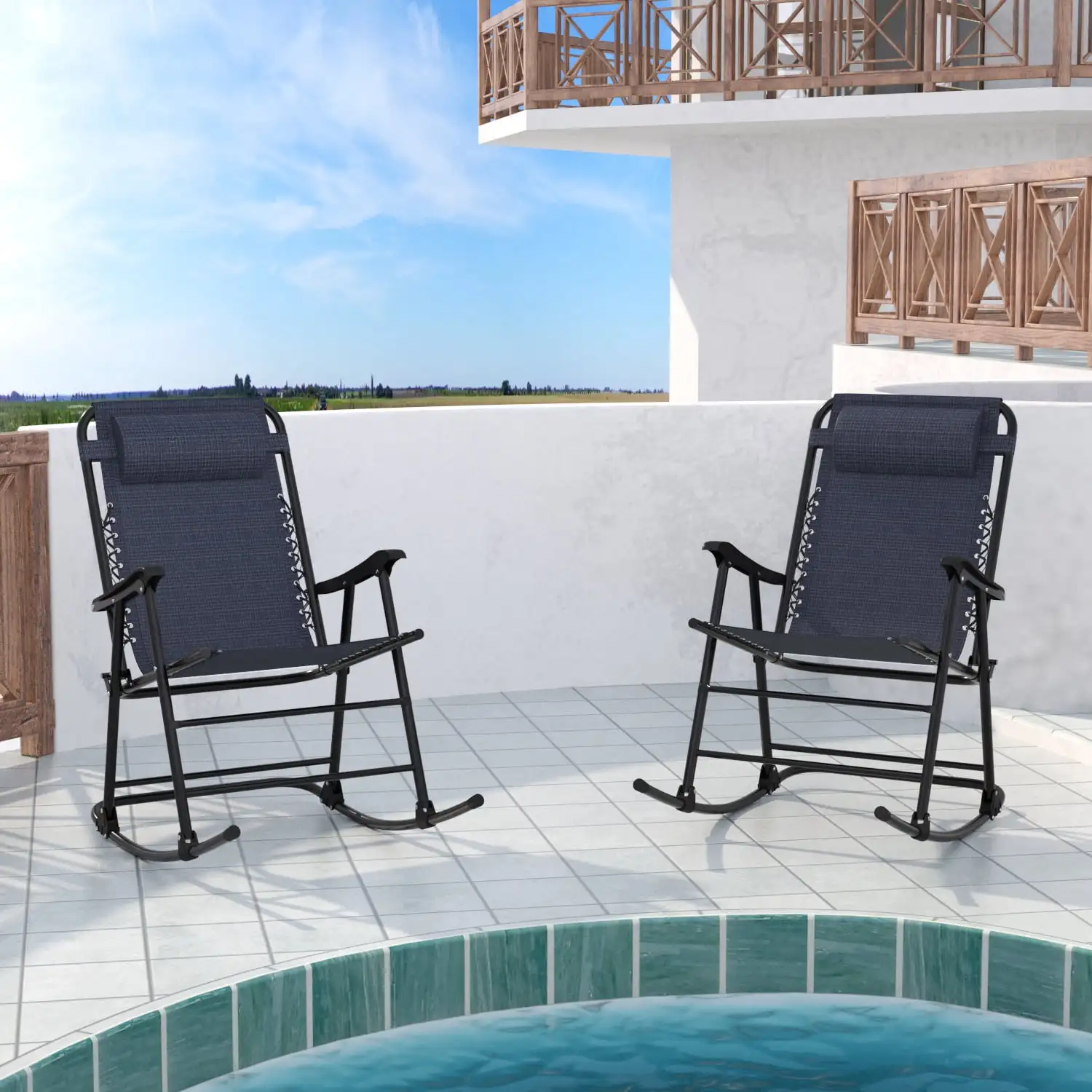 Lacoo Zero Rocking Gravity Chair with Headrest Pillow Folding Recliner Foldable Lounge Chair for Poolside, Lawn and Patio, Blue
Lacoo Zero Rocking Gravity Chair with Headrest Pillow Folding Recliner Foldable Lounge Chair for Poolside, Lawn and Patio, Blue