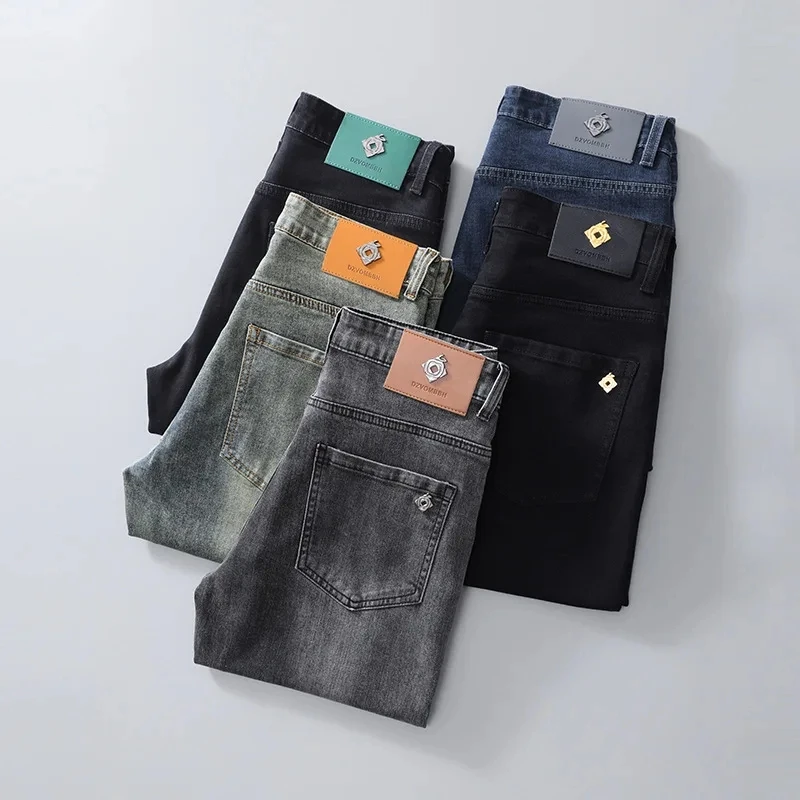 

Classic Advanced Stretch Black Jeans 2023 New Style Business Fashion Denim Slim Fit Jean Trousers Male Brand Pants