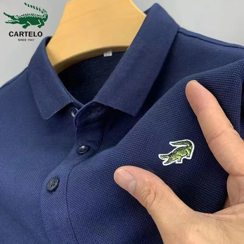 CARTELO Summer New Men's Lapel Polo Shirt 40%Cotton Embroidered Short Sleeve Casual Business Fashion Slim Fit Polo Shirt for Men
CARTELO Summer New Men's Lapel Polo Shirt 40%Cotton Embroidered Short Sleeve Casual Business Fashion Slim Fit Polo Shirt for Men