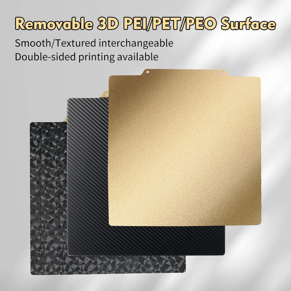 2023 Double Side Removable Magnetic Spring Steel Plate PET/PEI/PEO Coated Textured Smooth Flexible Hotbed Sheet For Ender-3 V2
2023 Double Side Removable Magnetic Spring Steel Plate PET/PEI/PEO Coated Textured Smooth Flexible Hotbed Sheet For Ender-3 V2