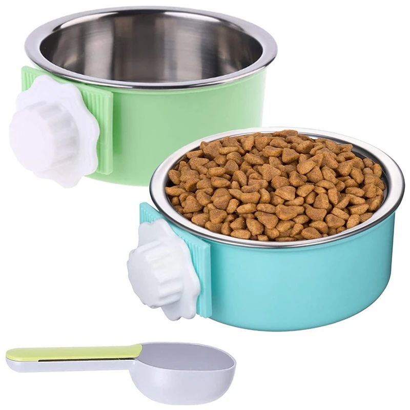 2 Pieces Crate Dog Bowl, Removable Stainless Steel Pet Kennel Hanging Food Water Feeder Bowl Cage Coop Cup With Spoon
2 Pieces Crate Dog Bowl, Removable Stainless Steel Pet Kennel Hanging Food Water Feeder Bowl Cage Coop Cup With Spoon