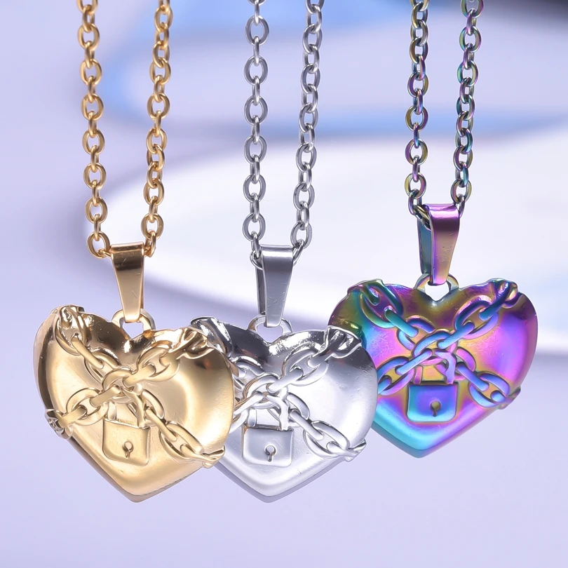 Chain Y2k Jewelry Heart Pendants Stainless Steel Necklace For Women/Men Accessories Steam Punk Lock Necklace Choker Neck Collar
Chain Y2k Jewelry Heart Pendants Stainless Steel Necklace For Women/Men Accessories Steam Punk Lock Necklace Choker Neck Collar