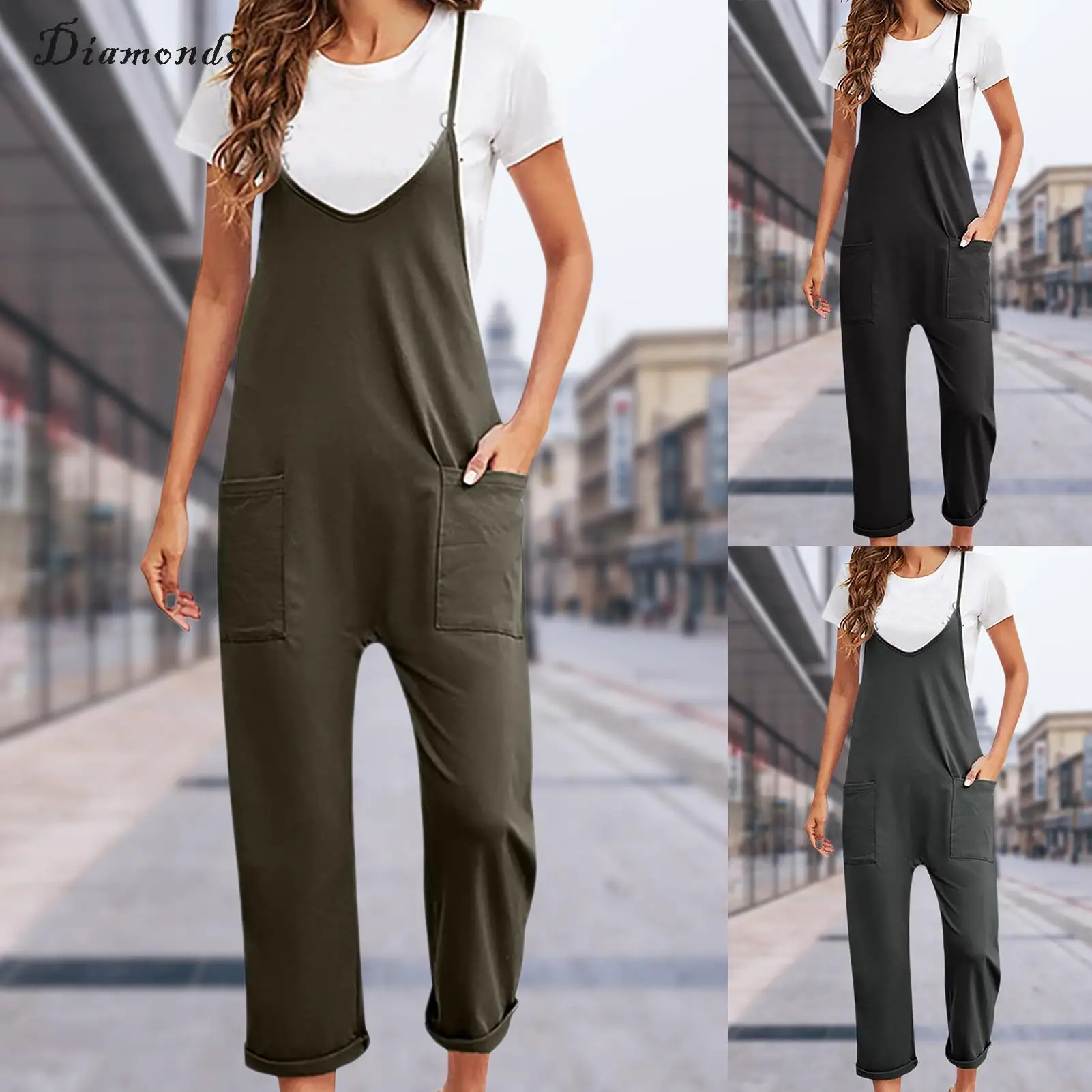Ladies Casual Baggy Jumpsuits Loose Fit Women One Piece Romper with Pocket Adjustable Strap Deep V Neck Streetwear Suit
Ladies Casual Baggy Jumpsuits Loose Fit Women One Piece Romper with Pocket Adjustable Strap Deep V Neck Streetwear Suit
