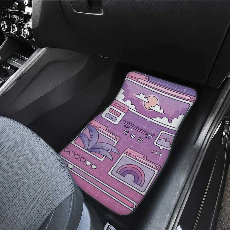 Vaporwave custom Car accessories, Cute retro car mats, Pastel purple Lo-Fi Personailzed song name Kawaii cat mat gift, women car
Vaporwave custom Car accessories, Cute retro car mats, Pastel purple Lo-Fi Personailzed song name Kawaii cat mat gift, women car