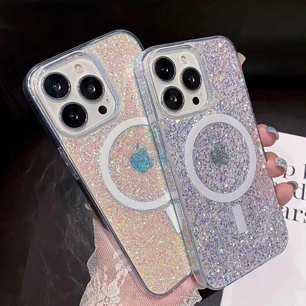 Luxury Crystal Sequins For Magsafe Magnetic Case for iPhone 14 13 Pro Max 14Plus Glitter Clear Armor Wireless Charging Cover
Luxury Crystal Sequins For Magsafe Magnetic Case for iPhone 14 13 Pro Max 14Plus Glitter Clear Armor Wireless Charging Cover