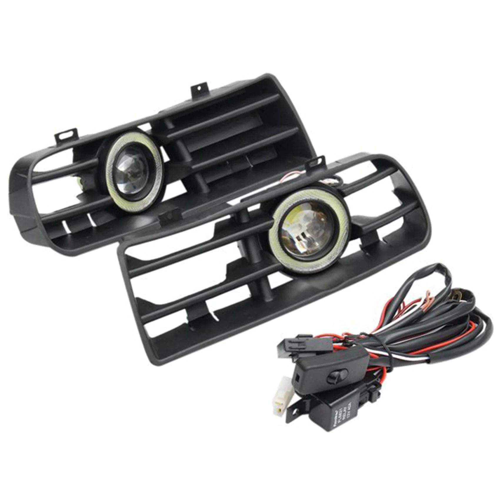 

1 комплект, фонарь для автомобиля, передний бампер, решетка, решетка, крышка с проводным комплектом для Golf MK4