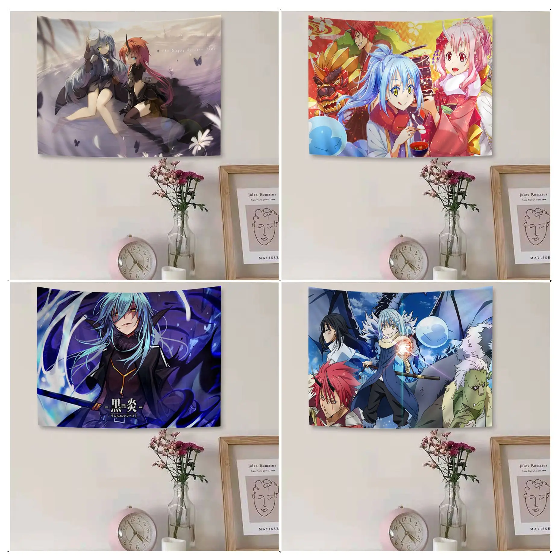 

Tensei Shitara Slime Datta Ken Rimuru Anime Colorful Tapestry Wall Hanging Tarot Hippie Wall Rugs Dorm Wall Hanging Sheets