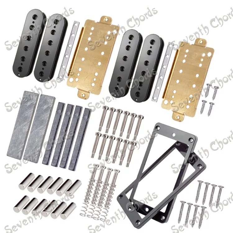 

A Set N&B Double coil Pickup Humbucker Kits Producing Accessories /Bobbins/Brass Baseplate/Bar Magnet/Pole Slug & screws