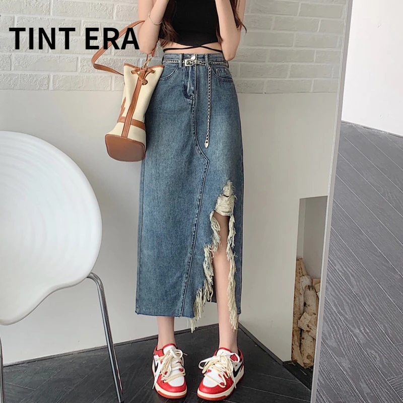 TINT ERA Torn Edge Irregular Denim Skirt Women's Summer Design Sense Niche Retro High Waist A-line Mid-length Hot Girl Skirts
TINT ERA Torn Edge Irregular Denim Skirt Women's Summer Design Sense Niche Retro High Waist A-line Mid-length Hot Girl Skirts