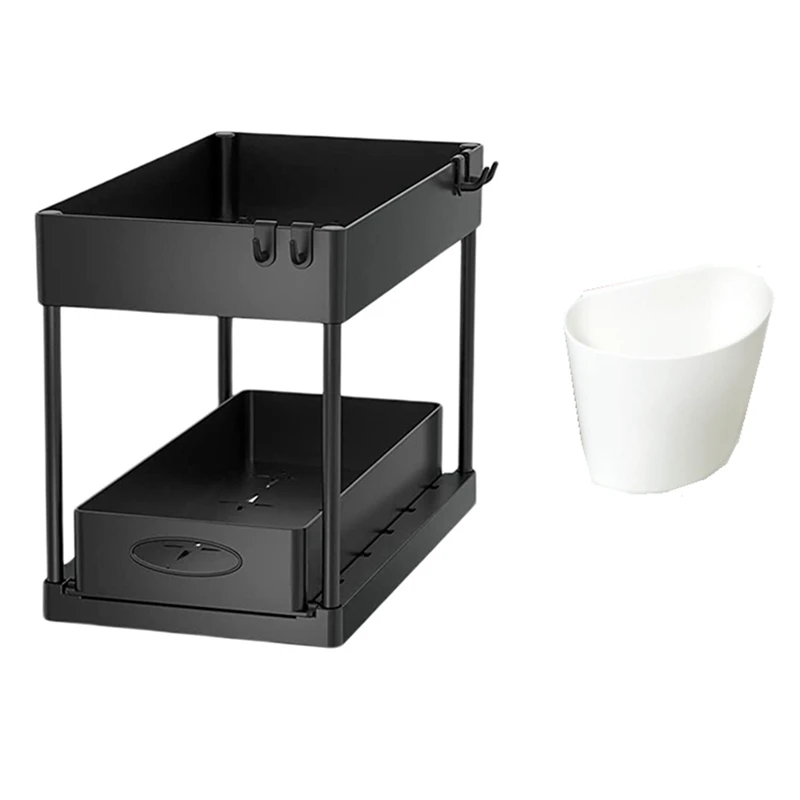 

2-уровневый раздвижной шкаф-органайзер, ящик для раковины, органайзеры и хранилище, многофункциональный органайзер для ванной комнаты и шкафа