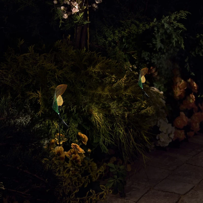 Solar Garden Light Art Metal Leaf Warm White LED Solar Powered Outdoor Garden Lights Yard Decoration Stake Light
Solar Garden Light Art Metal Leaf Warm White LED Solar Powered Outdoor Garden Lights Yard Decoration Stake Light