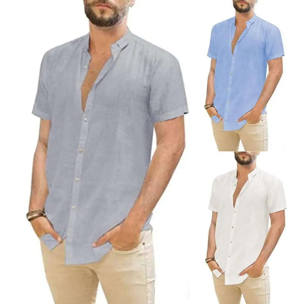 Summer Men Shirt Solid Color Single Breasted Summer Temperament Loose-fitting Shirt for Daily Wear Casual Men's Clothing
Summer Men Shirt Solid Color Single Breasted Summer Temperament Loose-fitting Shirt for Daily Wear Casual Men's Clothing