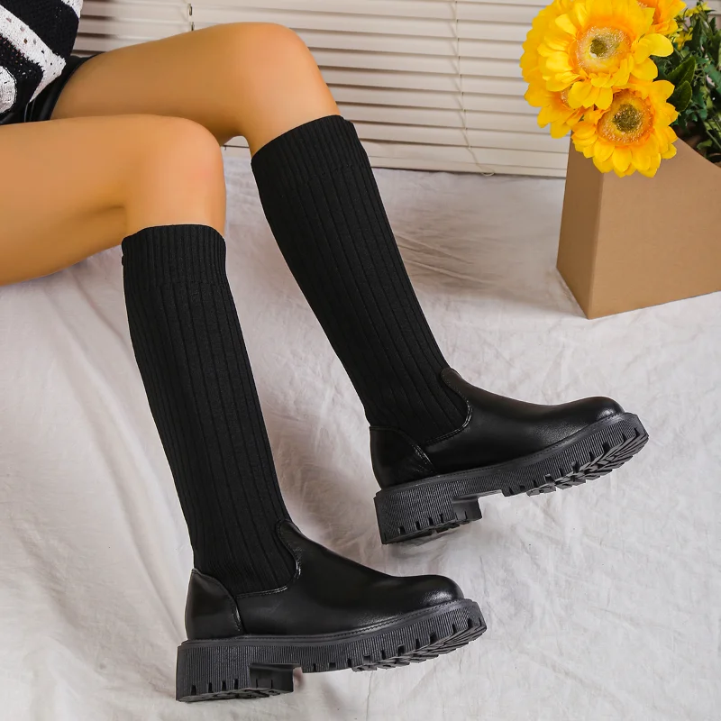 Women's Over The Knee Boots 2022 Knitted Autumn Fashion Female Platform Boot Splicing Ladies Sock Shoes Woman Long Boots
Women's Over The Knee Boots 2022 Knitted Autumn Fashion Female Platform Boot Splicing Ladies Sock Shoes Woman Long Boots