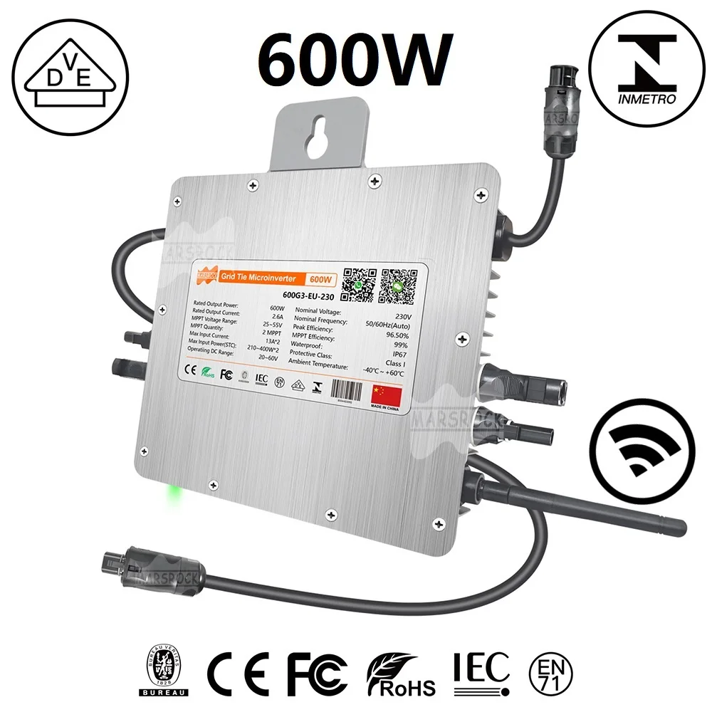600 Вт Солнечный микро-инвертор INMETRO VDE IEC от 20 до В переменного тока, 2MPPT IP67 Встроенный Wi-Fi-преобразователь, доставка из ЕС
600 Вт Солнечный микро-инвертор INMETRO VDE IEC от 20 до В переменного тока, 2MPPT IP67 Встроенный Wi-Fi-преобразователь, доставка из ЕС