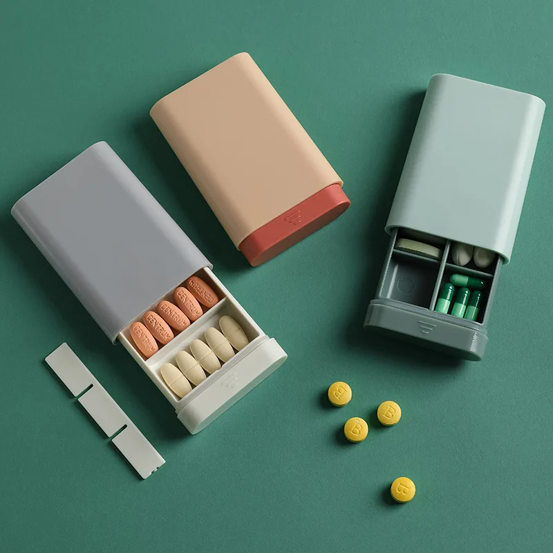 

Portable Small Pill Case Travel Medicine Compartment Box Sealed Storage Box 7 Days Sub-Packing Mini Compartment Sealed Box
