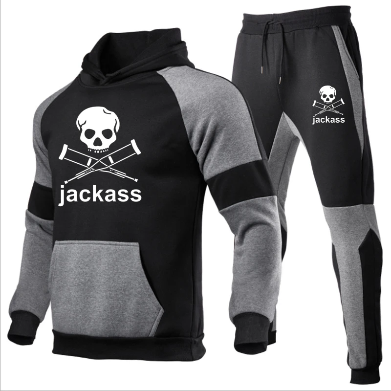 2023 Selling Suit New Jackass Forever Logo Printed Custom Made Spliced Men Pullover Hoodie +Pants Casual Popular Man Sportswear
2023 Selling Suit New Jackass Forever Logo Printed Custom Made Spliced Men Pullover Hoodie +Pants Casual Popular Man Sportswear