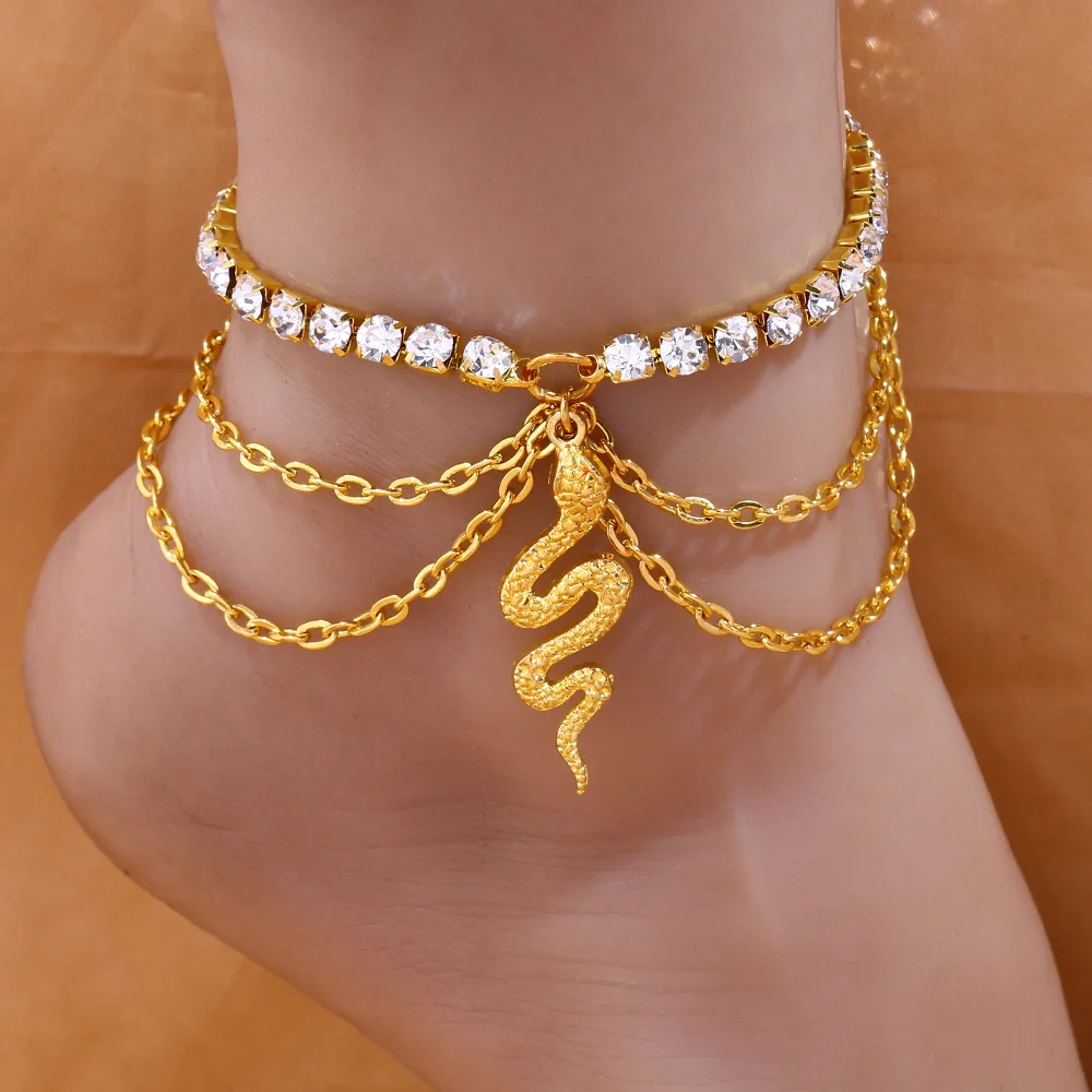 Hot selling accessories Spring new style pendant snake shaped foot chain Versatile chain with diamond foot ornaments Female
Hot selling accessories Spring new style pendant snake shaped foot chain Versatile chain with diamond foot ornaments Female