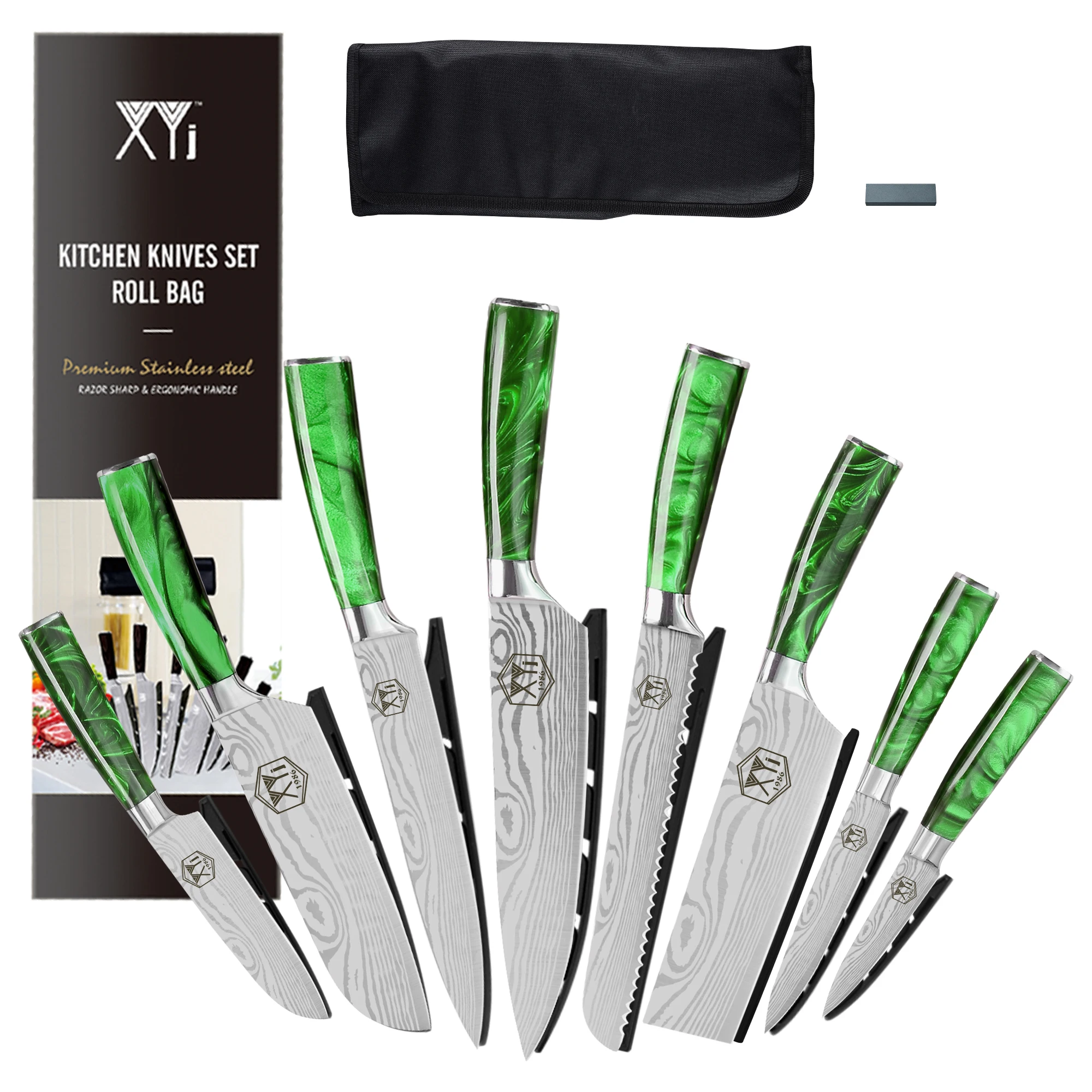 XYj 8pcs Knife With Roll Bag Knives Set Stainless Steel Knife Kit Kitchen Chef Knives Fruit Cooking Knife Bag With Resin Handle
XYj 8pcs Knife With Roll Bag Knives Set Stainless Steel Knife Kit Kitchen Chef Knives Fruit Cooking Knife Bag With Resin Handle