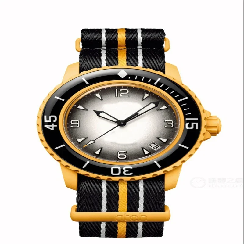 

Часы Blancpain x Swatch Scubu пятьдесят Fathoms коллекция Non-механические кварцевые мужские часы с нейлоновым ремешком часы для пар Тихоокеанский Арктический Атлантик