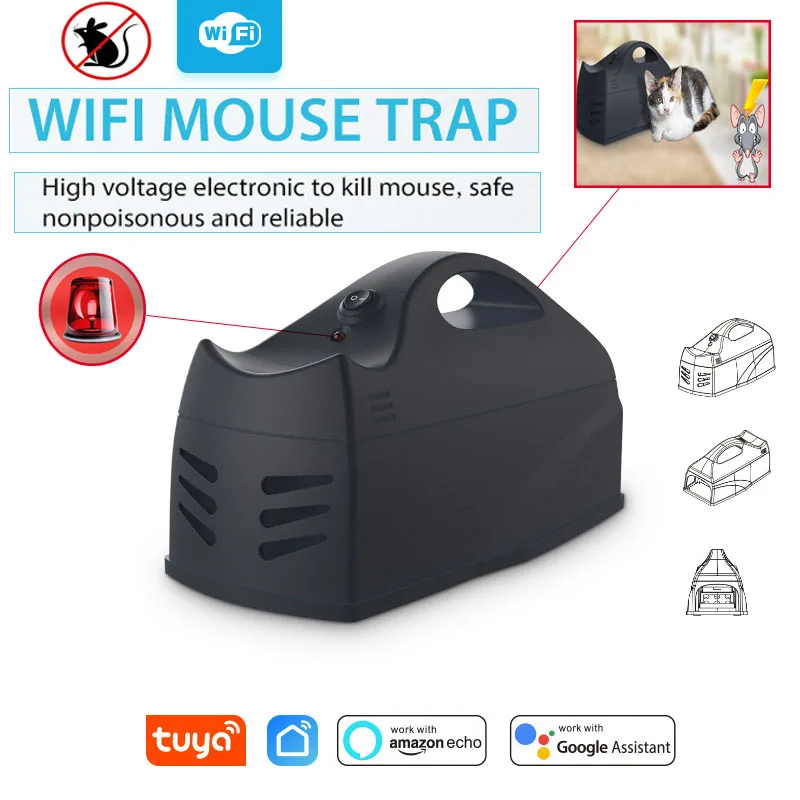 

Rat Pest Trap Wifi Black Mouse Catcher High Sensitivity App Control Rodent Killer For Mobile Phone Mousetrap Sensor Wireless