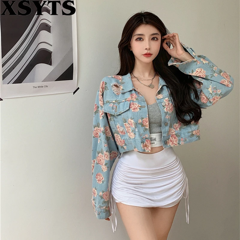 Rose Print Long Sleeved Denim Jacket Women Autumn 2022 New Korean Fashion Short Denim Top Jean Jacket Female Coats Jeans Jackets
Rose Print Long Sleeved Denim Jacket Women Autumn 2022 New Korean Fashion Short Denim Top Jean Jacket Female Coats Jeans Jackets