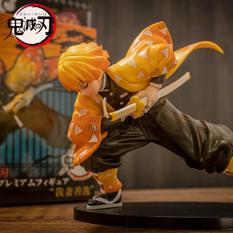 

Kimetsu no Yaiba Figure 16cm Agatsuma Zenitsu Figurine Tanjirou Nezuko anime Demon Slayer action Figure Warrior PVC Model Toys