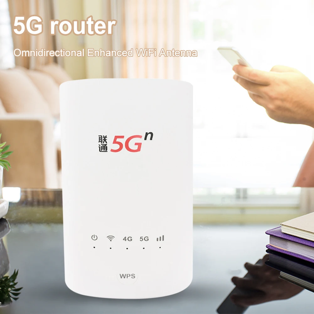 

1000Mbps 5G WiFi Router SIM Card Slot Wireless Modem WiFi Hotspot EU/US/UK Plug Compatible with 4G 3G Network 9 LED Indicator